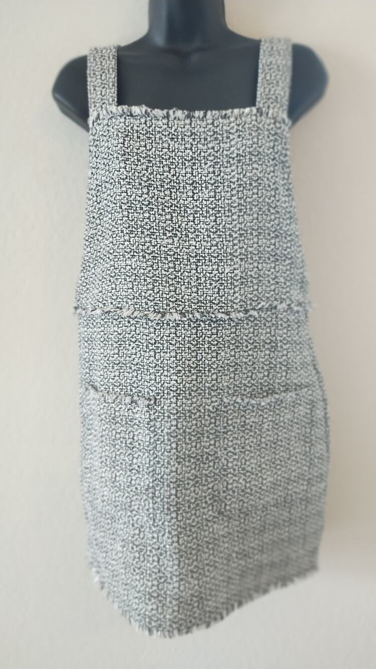 Forever 21 Dress Women small Gray Tweed Pinafore Sleeveless mini dress